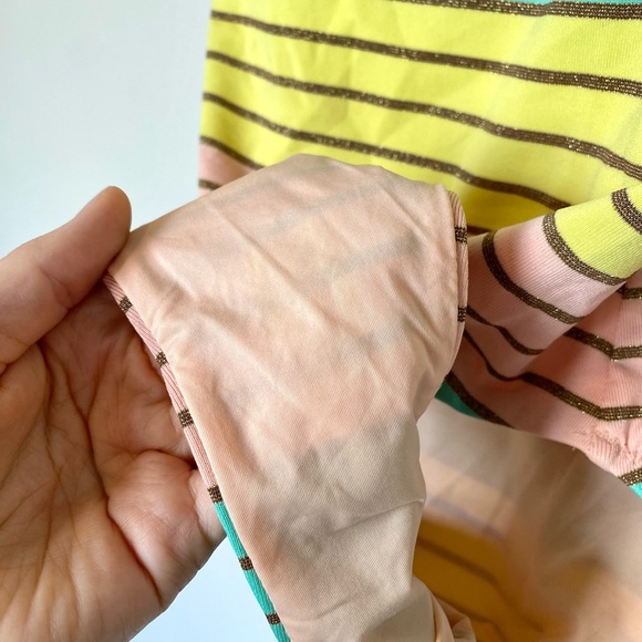 Trina Turk Lurex Stripe High Leg Maillot One Piece Multicolor Swimsuit - Picture 6 of 10